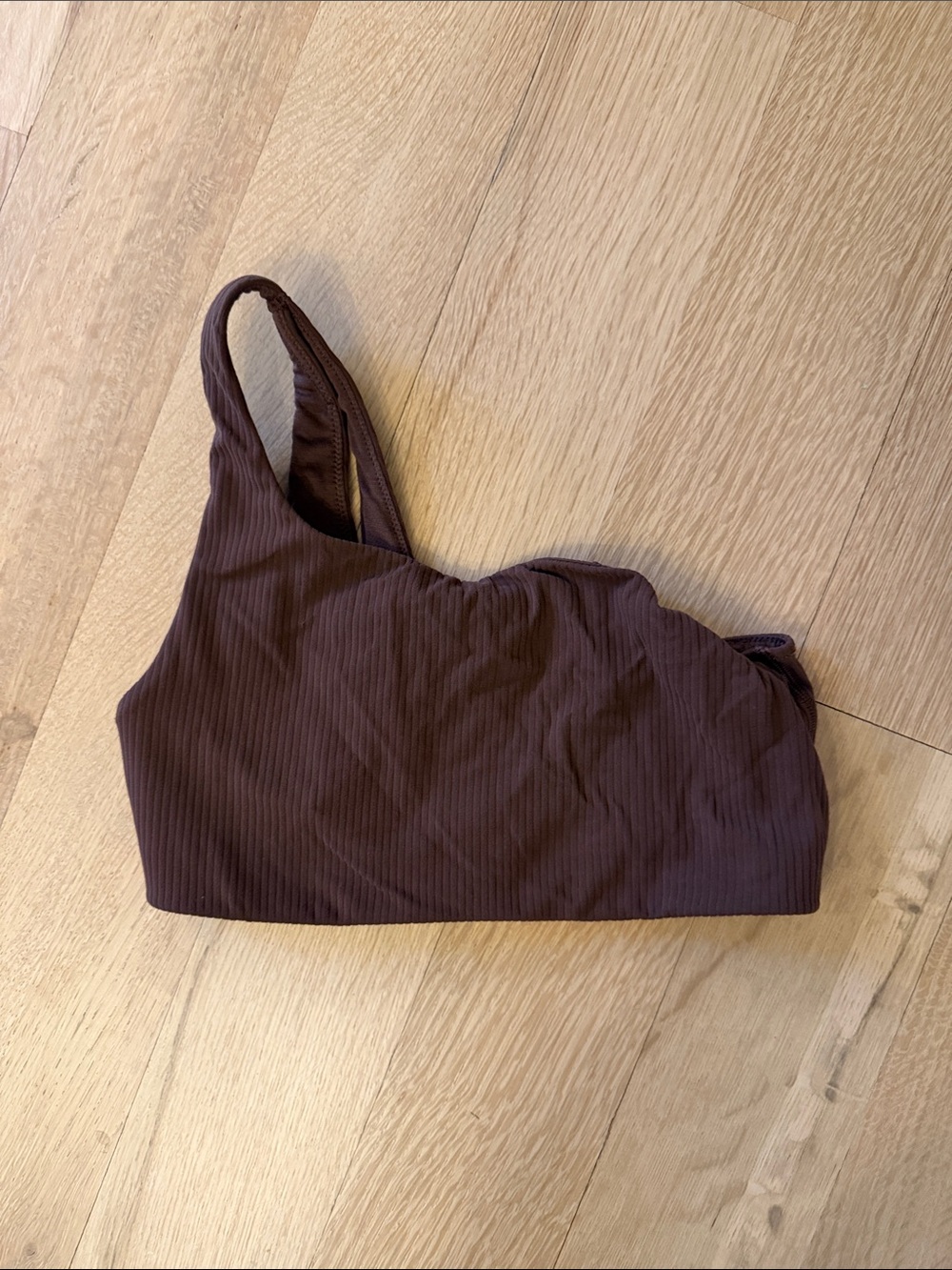 Lululemon One-Shoulder Ribbed Sports Bra - Brown